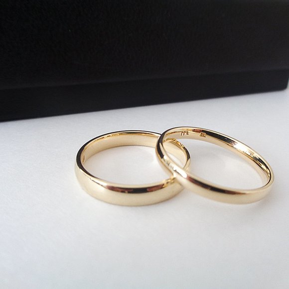 Real Solid 10K Gold Band Ring, Simple Authentic Real Unisex Wedding Promise Ring - Picture 3 of 6